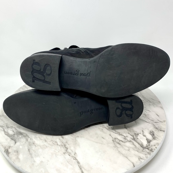 Paul Green Pammela Nubuck Booties 6/8.5 Soft Edgy Classic Minimalist Moto Luxe - Picture 8 of 16